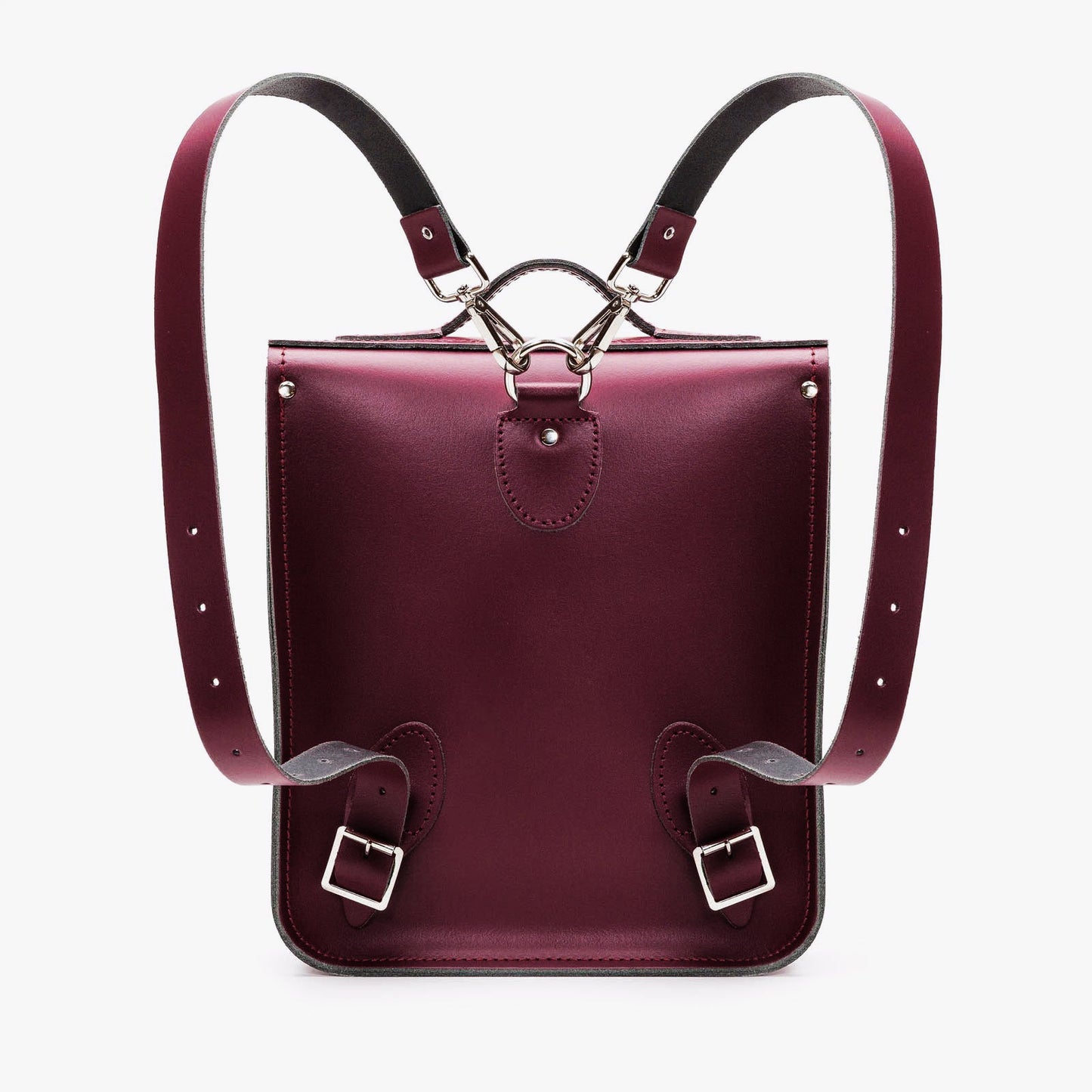 Handmade Leather City Backpack - Marsala Red-2