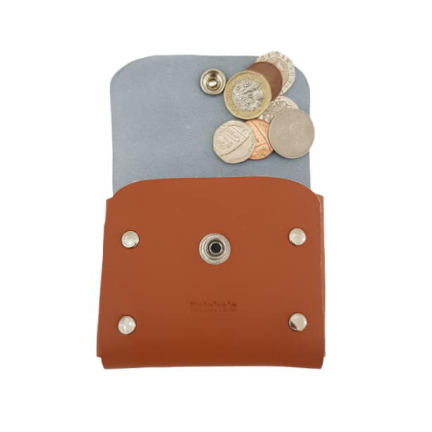 Handmade Leather Simple Coin Purse - Burnt Orange-2