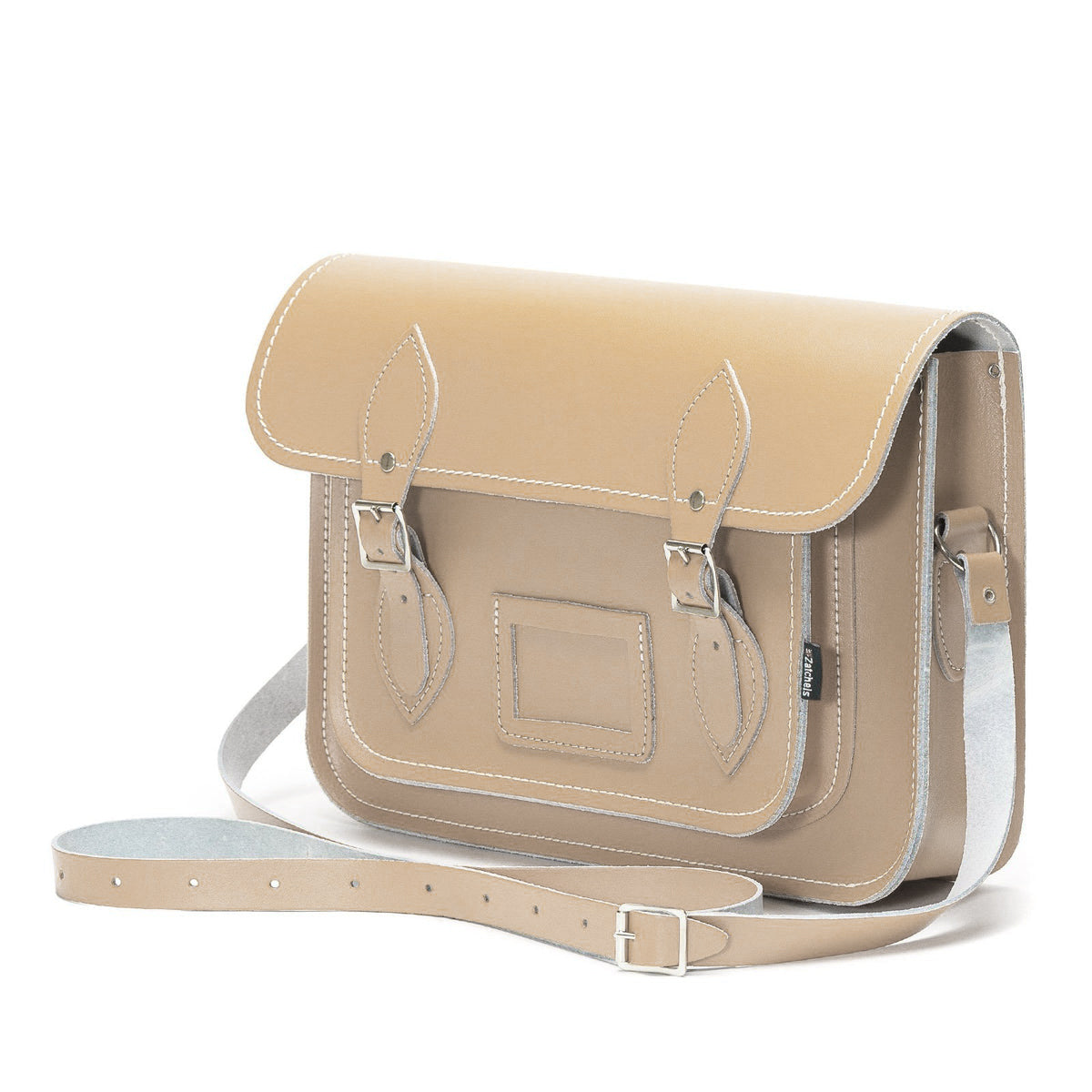 Handmade Leather Satchel - Iced Coffee-1