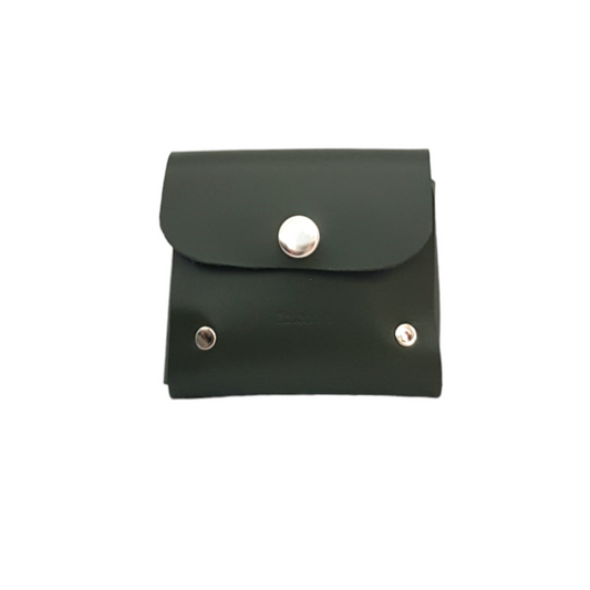 Handmade Leather Simple Coin Purse - Ivy Green-0