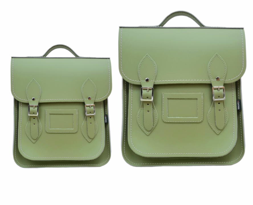 Handmade Leather City Backpack - Sage Green-1