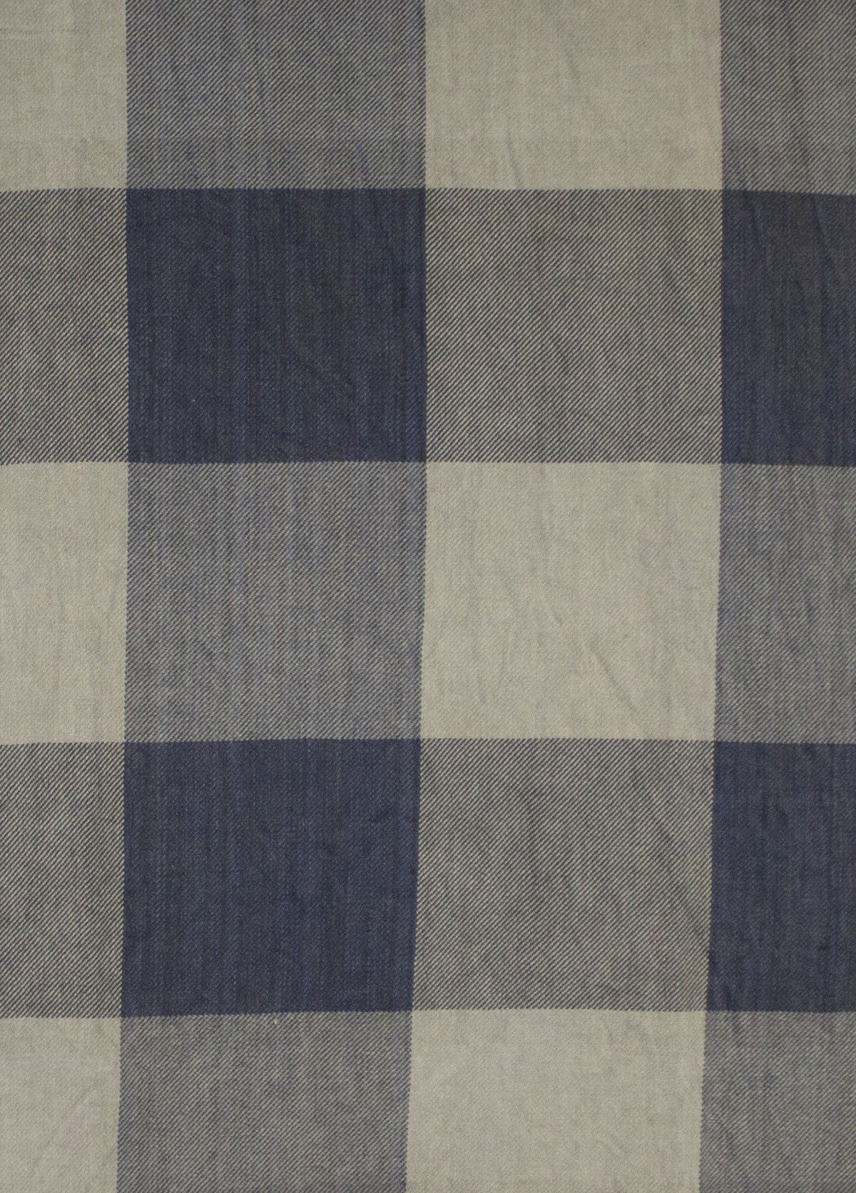 Box Checks Twill Weave Cotton Scarf - Grey Beige-2