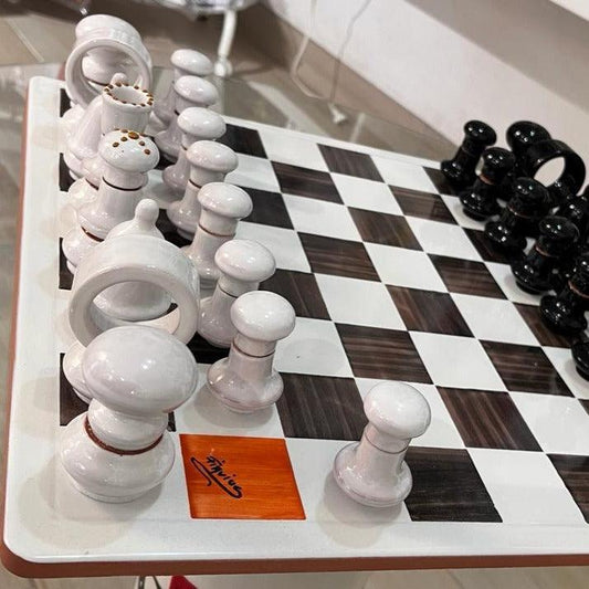 Handmade Ceramic Chess Board from Italy - Master the Game in Style-0